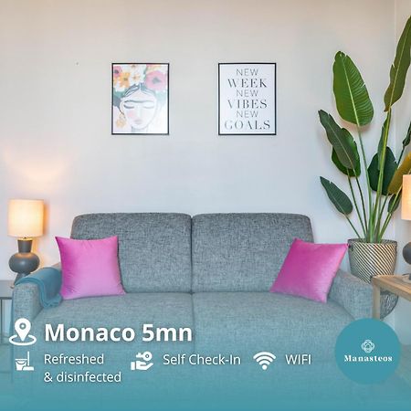 Frontiere De Monaco - Balconnet Vue Mer - Ba Daire Beausoleil Dış mekan fotoğraf