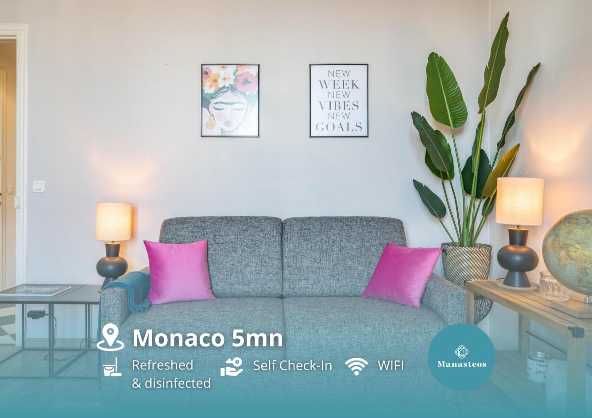 Frontiere De Monaco - Balconnet Vue Mer - Ba Daire Beausoleil Dış mekan fotoğraf